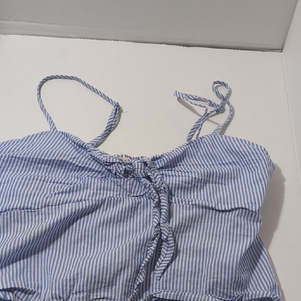 Heart Hips Blue and White Striped Top